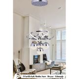 Livora Lıghtıng Alice Modern Krom 4 Toplu Kelebek Taşlı Kumandalı Led Avize