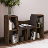 Livora Minderli Kitaplık - Oturma Alanlı 103 cm Minimalist Tasarım, Ceviz