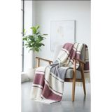 Livoras Home Dinarsu Cozy Life Pamuklu Tv Battaniyesi 130 x 170CM (Vera Bordo) - Bordo - Krem