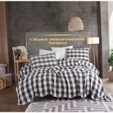 Livoras Home Müslin Pamuklu Yastıklı Yatak Örtüsü 240 x 260CM Antrasit - Antrasit - Gri - Beyaz - 240 x 260 cm