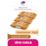 Livory 3 Adet Portakal Çiçek Kokulu Yüzey Temizleme Havlusu Doğal Pratik Hijyenik Ferah Kokulu Çok Amaçlı Mutfak Banyo Cam Ahşap Seramik Tezgah Ocak (100 Yaprak)