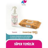 Livory Clean & Fresh Yasemin Oda Kokusu 500 ml | Clean & Cool Yüzey Temizlik Havlusu Portakal Çiçeği Işıltısı (1x100 Yaprak)