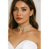 LIVOSH CHOKER İNCİLİ SALLANTILI ÖZEL GÜN GELİN KOLYESİ İNCİ KOLYE