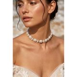 LIVOSH OPAL TAŞLI İNCİ CHOKER KOLYE GELİN KOLYESİ