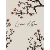 Livre d'Or: Japon | Mariage, communion, baptême, anniversaire, baby shower, EVJF, départ, retraite, thèse, événement | 100 pages à remplir | Grand format | Voyage en Asie | Fleurs de cerisier