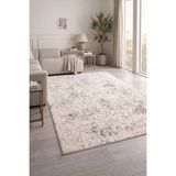 Livset Home Yumuşak Modern Krem Gri Halı Salon Mutfak Antre Yolluk Oturma Odası Çocuk Odası Halısı J367A - 300 x 400 cm - Krem - Gri