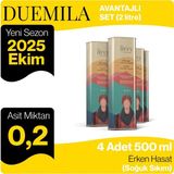 Livvy DUEMILA Soğuk Sıkım Erken Hasat Natürel Sızma Zeytinyağı 2 litre (4 Adet 500 ml) (2025 / 2026 Yeni Hasat) (Asit Miktarı 0.2) - 2 lt