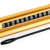LivX Alüminyum Kasa Çevirmeli Araç İçi Park Telefon Numaratör Park Numarası Parkmatik Araç Torpido Üstü Parktel Telefon Yazısı GOLD ONBNL-GOLD