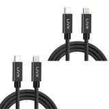 LivX BLT-03-2 Horizontal İkili Paket 20W Type C to Lightning 3 Metre iPhone iPad Uyumlu Hızlı Şarj ve Data Kablosu