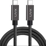LivX Force 100W Type-C to Type-C 1 Metre USB 3.1 Gen2 10 Gbps 4k@60hz Hızlı Şarj Data ve Görüntü Aktarım Kablosu Örgülü