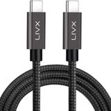 LivX Force 100W Type-C to Type-C 50 cm USB 3.1 Gen2 10 Gbps 4k@60hz Hızlı Şarj Data ve Görüntü Aktarım Kablosu Örgülü