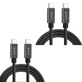 LivX İkili Paket Solid 100W 5A Type C to Type C PD 2.0 5 Gbps Space Gray 2 Metre Hızlı Şarj ve Data Kablosu