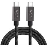 LivX LVA-TCT Solid 100W 5A Type C To 2 mt Space Gray Data Kablosu