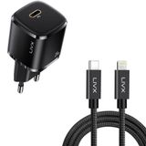 LivX Rapid 20W USB-C Mini PD Hızlı Şarj Cihazı Güç Adaptörü ve 1 m iPhone Şarj Kablosu