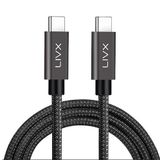 LivX Solid 100W 5A Type C to Type C 1 Metre Hızlı Şarj ve Data Kablosu Halat Örgülü Space Gray