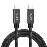 LivX Solid 100W 5A Type C to Type C 3 Metre Hızlı Şarj ve Data Kablosu Halat Örgülü Space Gray