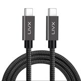 LivX Solid 100W 5A Type C to Type C iPhone 15 Plus Pro Max Hızlı Şarj ve Data Kablosu Halat Örgülü Space Gray 1 Metre