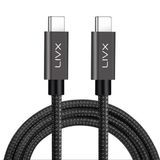LivX Solid 100W 5A Type C to Type C iPhone 15 Plus Pro Max Hızlı Şarj ve Data Kablosu Halat Örgülü Space Gray 2 Metre
