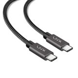 LivX Solid 100W 5A Type C to Type C iPhone 15 Plus Pro Max Hızlı Şarj ve Data Kablosu Halat Örgülü Space Gray 3 Metre