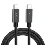 LivX Solid 100W 5A Type C to Type C PD 2.0 5 Gbps 50 cm Halat Örgülü Space Gray Hızlı Şarj ve Data Kablosu