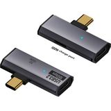 Livx Type C To 2 Usb3.2 100W 10GBPS Veri Aktarımı Kulaklık Müzik Dinleme Dönüştürücü Çevirici Otgcc - Gri