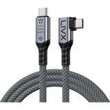 Livx Usb4 Kablo 50CM 90 Derece Usb-C To Usb-C 40GBPS Veri Aktarım, 240W Pd Hızlı Şarj, 8K@60Hz Görüntü Desteği, Thunderbolt 3/4 ile Uyumlu, Örgülü Dayanıklı Şarj ve Data Kablosu KLV-Y50 - Gri