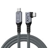LivX USB4 Kablo 90 Derece USB-C to USB-C 40Gbps Veri Aktarım, 240W PD Hızlı Şarj, 8K@60Hz Görüntü Desteği, Thunderbolt 3/4 ile Uyumlu, Örgülü Dayanıklı Şarj ve Data Kablosu KLV-Y (50, 50, Santimetre)