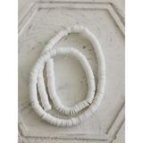 Livza Bijuteri 6mm Beyaz Renk Polimer Kil Fimo Boncuk Dizisi 40 cm Hamur Boncuk Fimo Dizi