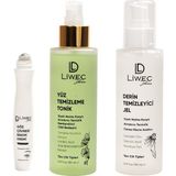 Liwec Derma 3'lü Set (Derin Temizleyici Jel - Yüz Temizleme Tonik - Göz Çevresi Bakım Kremi)