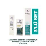 LIWECDERMA Liwec Derma 3'lü Set (ARINDIRICI BAKIM KREM - LEKE AKNE KARŞITI SERUM - GÖZ ÇEVRESİ BAKIM KREMİ)