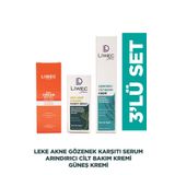 LIWECDERMA Liwec Derma 3'lü Set (ARINDIRICI CİLT BAKIM KREM - LEKE AKNE KARŞITI SERUM - GÜNEŞ KREMİ SPF 50)