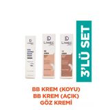 LIWECDERMA Liwec Derma 3'lü Set (BB KREM ORTA - BB KREM AÇIK - GÖZ ÇEVRESİ BAKIM KREMİ)
