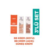 LIWECDERMA Liwec Derma 3'lü Set (BB KREM ORTA - BB KREM AÇIK - GÜNEŞ KREMİ)