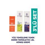 Lıwecderma Liwec Derma 3'Lü Set (Derin Temizleyici Jel - Yüz Temizleme Tonik - Güneş Kremi Spf 50+)