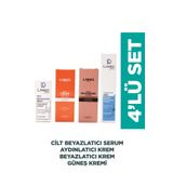 LIWECDERMA Liwec Derma 4'lü Set (AYDINLATICI KREM - WHİTENİNG CREAM - CİLT BEYAZLATICI SERUM - GÜNEŞ KREMİ)