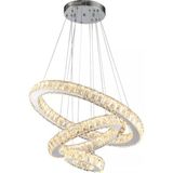 Liwora Alfa Kristal Taşlı 40 Lık LED Modern Salon Avize - Krom