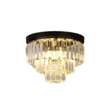 LİWORA Efsane 40 Lık Kristal Taşlı Siyah Modern Salon Avize