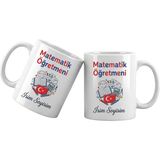 Liya Gift Collection Kişiye Özel Matematik Öğretmeni Kupa Bardak – Isim Yazılı Matematik Öğretmeni Meslek Kupası Öğretmen Hediyesi - Beyaz - 300 ml