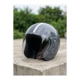 Liya Gri Vizörlü Yarım Kask Scooter ve Motosiklet Kaskı