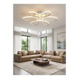 Liya Lighting LEVENT Papatya Model 3 Renkli Beyaz Kasa Beyaz Işık Ledli Modern Aydınlatmalı 60 CM Ledli Avize
