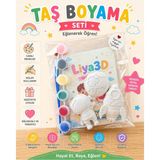 Liya3D Çocuk Taş Boyama Seti Uzay Temalı – 6 Renk Boya Fırça Dahil