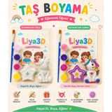 Liya3D Unicorn Taş Boyama Seti – 2’li Figürlü Boyama Aktivite Seti, Fırça ve Renkli Boyalar Dahil