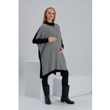 LİYACA Regular Fit Hamile Tunik Panço Kareli Akrilik örgü