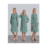 LİYACA Tesettür Regular Fit Çiçek Desenli Viskon Hamile Tunik Elbise