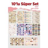 Liyacraft 10 Sayfa Vintage Sticker Set 600 Parça Sticker Içerir -Planner Ajanda Bullet Journal Için Uygun Set