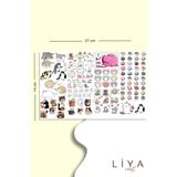 Liyacraft 112 Adet Kedi Sticker Kedi Temalı Çoklu Sticker Seti Planner Ajanda Bullet Journal Için Uygun Set