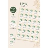 LiyaCraft 115 Adet Thank You Teşekkür Ederiz Sticker 3 cm Yuvarlak Parlak Yapışkanlı Etiket Paketleme Stickerı