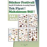 LiyaCraft 144 Parça Vintage Kitap & Aesthetic Sticker Seti-Planner, Defter, Laptop, Scrapbook Dekor Etiketleri