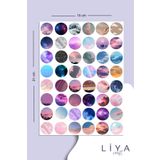 Liyacraft 48 Adet Gökyüzü Yuvarlak Pul Sticker Seti Planner Ajanda Bullet Journal Için Uygun Set