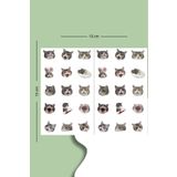 Liyacraft 75 Adet Kedi Sticker -3 Sayfa Sticker Set Planner Ajanda Bullet Journal Için Uygun Set